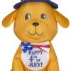 Gemmy Airdorable Airblown Patriotic Dog, 2 Ft Tall, Orange