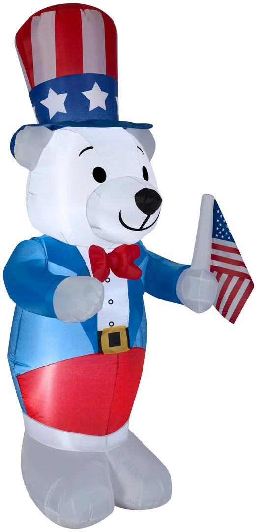 Gemmy Airblown Inflatable Patriotic Polar Bear, 4 Ft Tall Inflatables 3 Gemmy Airblown Inflatable Patriotic Polar Bear, 4 Ft Tall Inflatables