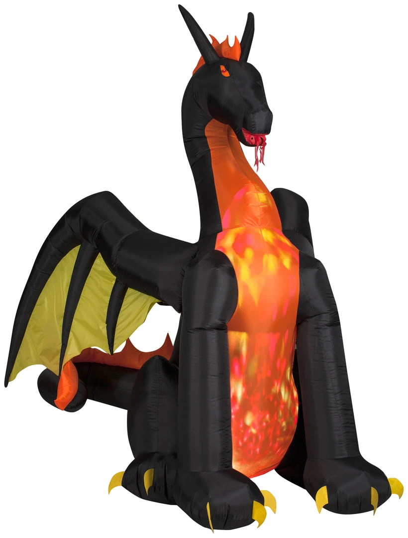 Gemmy 7' Animated Projection Airblown Fire & Ice Dragon W/ Wings Halloween Inflatable 3 Gemmy 7' Animated Projection Airblown Fire & Ice Dragon W/ Wings Halloween Inflatable