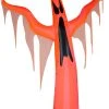 Gemmy Neon Christmas Airblown Inflatable W/ Black Light Orange Ghost Giant, 11 Ft Tall, Red