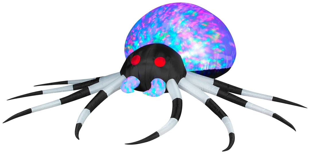 Gemmy 8' Projection Airblown Kaleidoscope Black And White Spider Halloween Inflatable 3 Gemmy 8' Projection Airblown Kaleidoscope Black And White Spider Halloween Inflatable