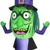 Gemmy 7' Airblown Stumpy Head Witch Halloween Inflatable