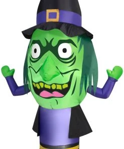 Gemmy 7' Airblown Stumpy Head Witch Halloween Inflatable