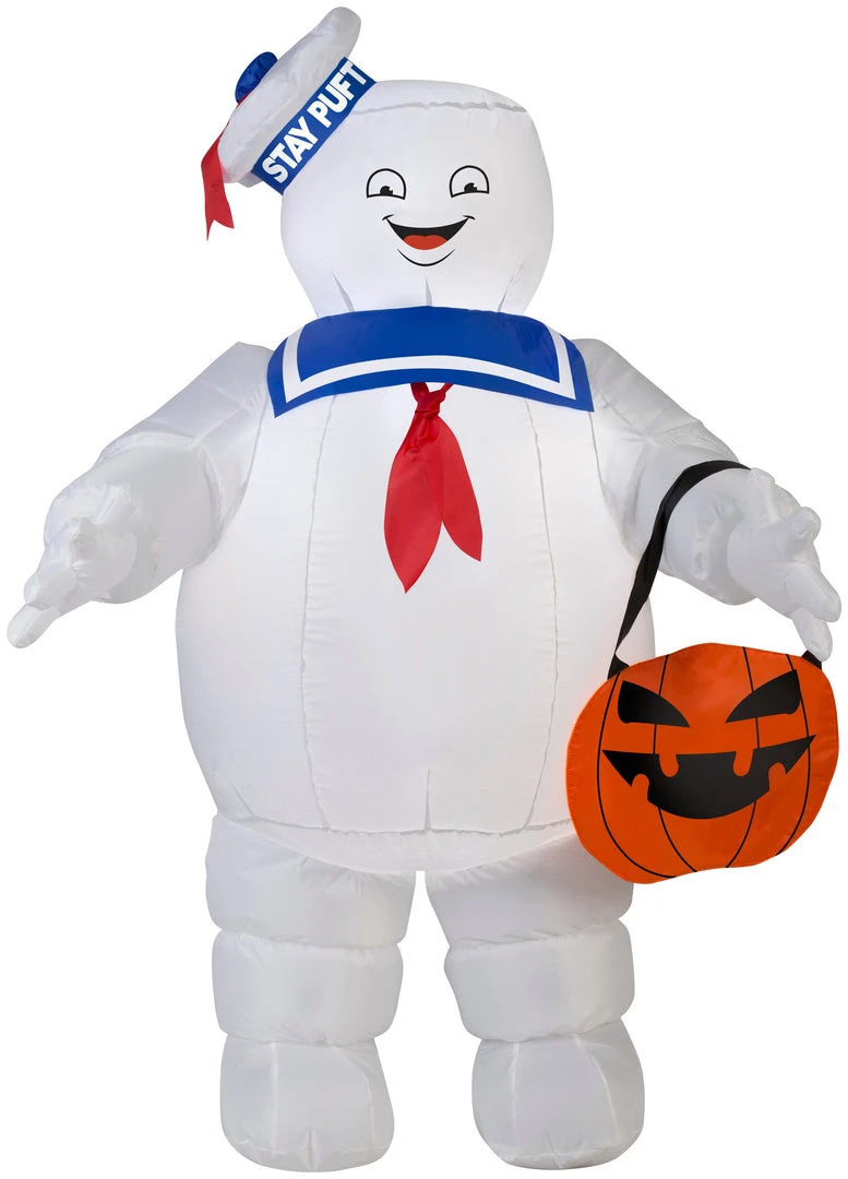 Gemmy 3.5' Airblown Stay Puft W/ Pumpkin Tote Ghostbusters Halloween Inflatable 3 Gemmy 3.5' Airblown Stay Puft W/ Pumpkin Tote Ghostbusters Halloween Inflatable