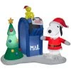 Gemmy 6.5' Airblown Snoopy And Woodstock W/Mailbox Scene Peanuts Christmas Inflatable