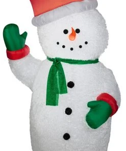 Gemmy Christmas Airblown Inflatable Mixed Media Snowman, 6 Ft Tall