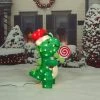 Everstar Christmas 26" UL Dinosaur With Peppermint Sculpture