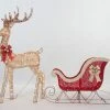 Everstar Set Of 2 UL Buck And Sleigh Sculpture Christmas