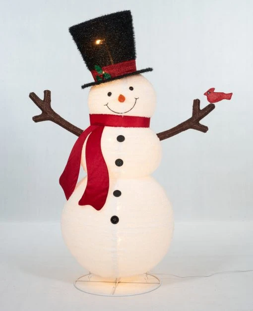 Everstar 60" UL Pop-Up Fluffy Snowman Sculpture Christmas