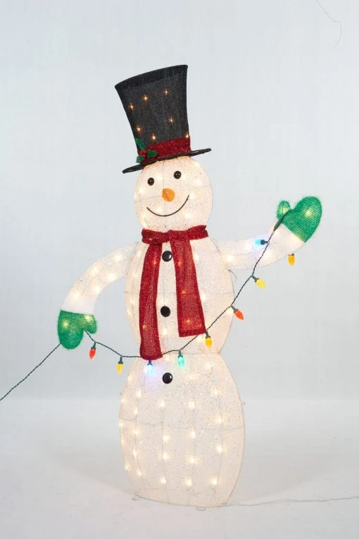Everstar Christmas 62" UL Snowman With String Lights Sculpture